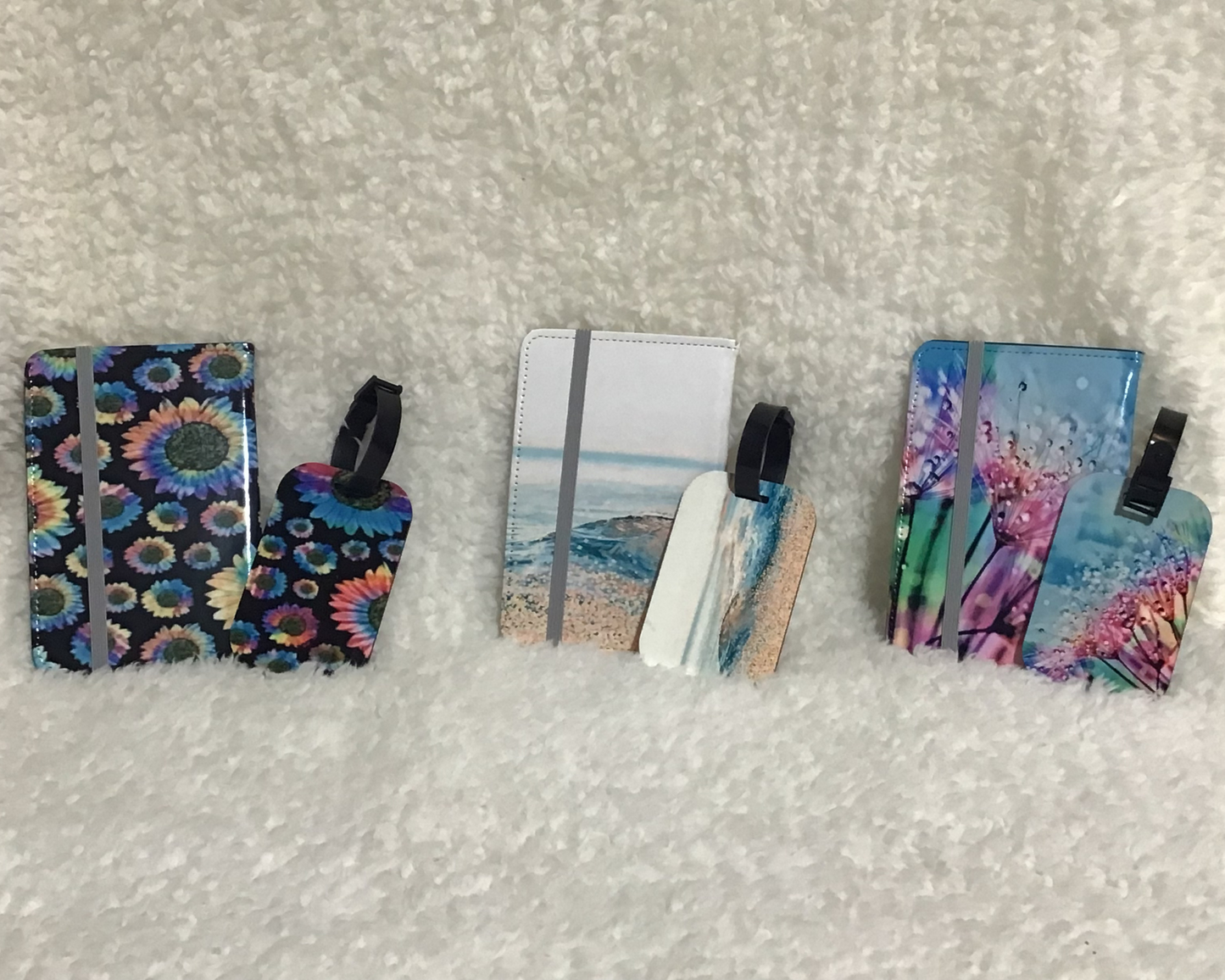 Passport covers w/ matching luggage tag